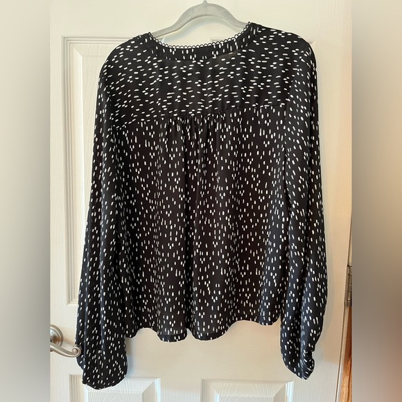 Worthington Black and White Dotted Blouse XL - Picture 3 of 3